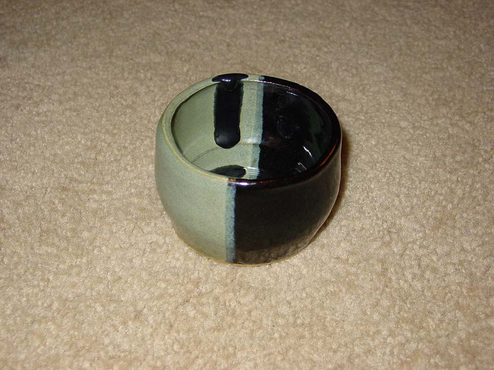 Black and green bowl